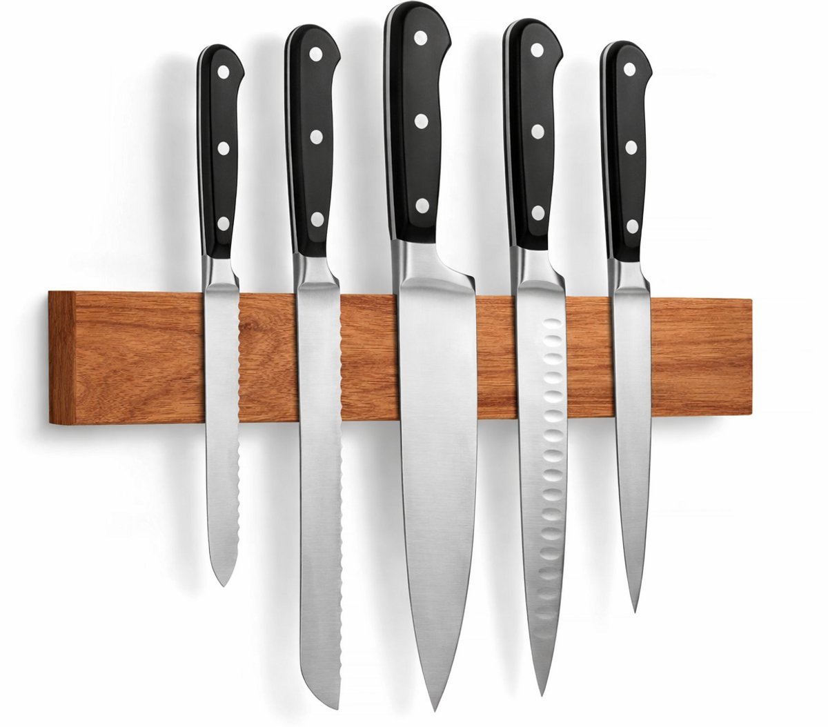 TJ Essentials Magnetische Messenhouder – Acacia Hout – 35 cm – Messenmagneet - Magnetische Messenstrip