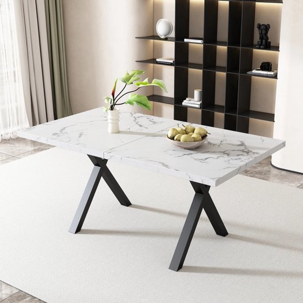 Eettafel – Tafel – Salontafel – Eetkamertafel – Moderne Tafel – Stalen Frame – Marmeren MD