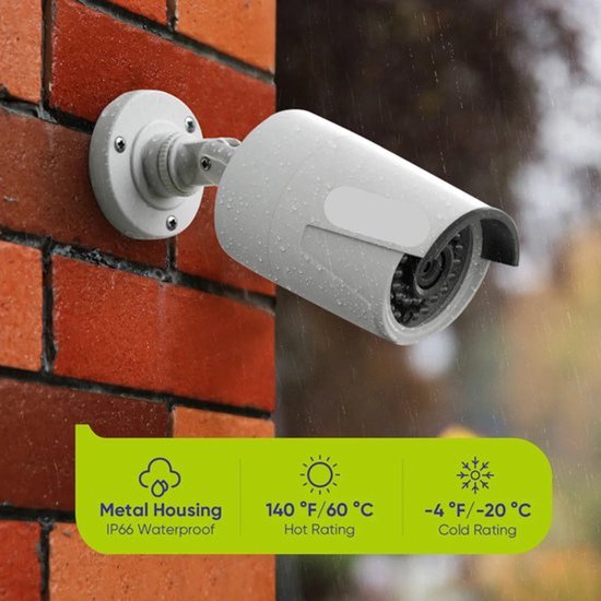 Beveiligingscamerasysteem - 3MP Camera - 8CH NVR - Menselijke - AI-detectie - POE - Buiten - Draadloos - IP66 Waterdichte - Bewakingscamera - Beveiligingscamera - Bedraad CCTV Systeem met Audio en Nachtzicht - 2TB Harde Schijf - 4 Stuks - Wit van Sannce — afbeelding 5