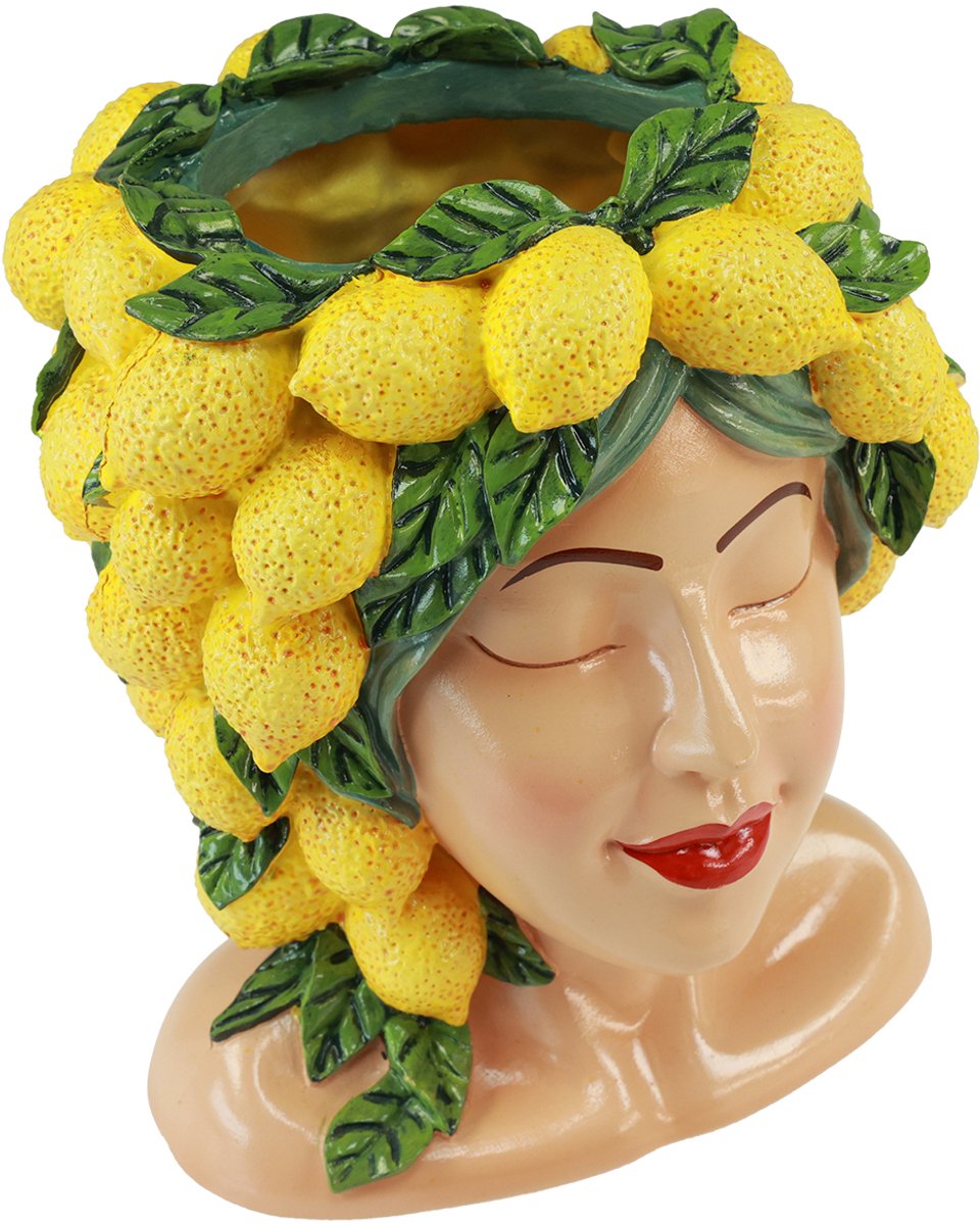 Decoris vaas polyresin citrus 19.5x17x23cm multi