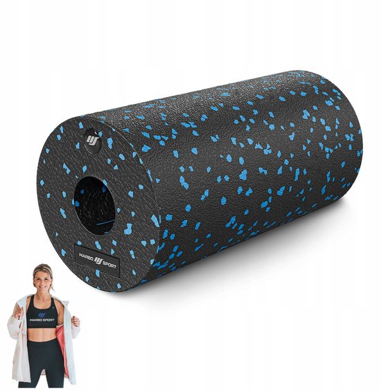 Marbo Sport - Massage roller - Foam Roller - MSR-EPP-30-BLACK-BLUE - EPP foam roller - 30 cm - Voor spierherstel en fascia massage - zwart-blauw