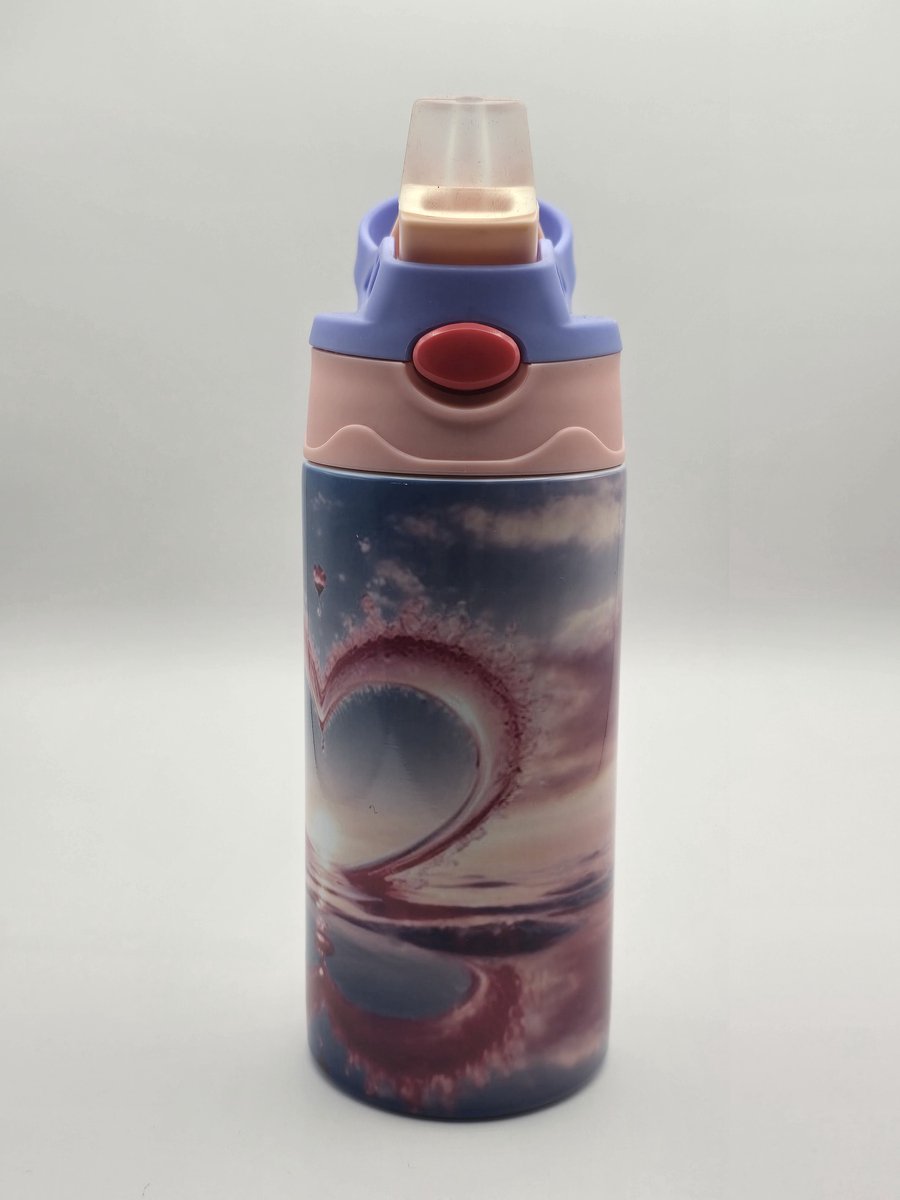 Drinkbeker - RVS - Hart - roze - BPA vrij - school -kind - naam