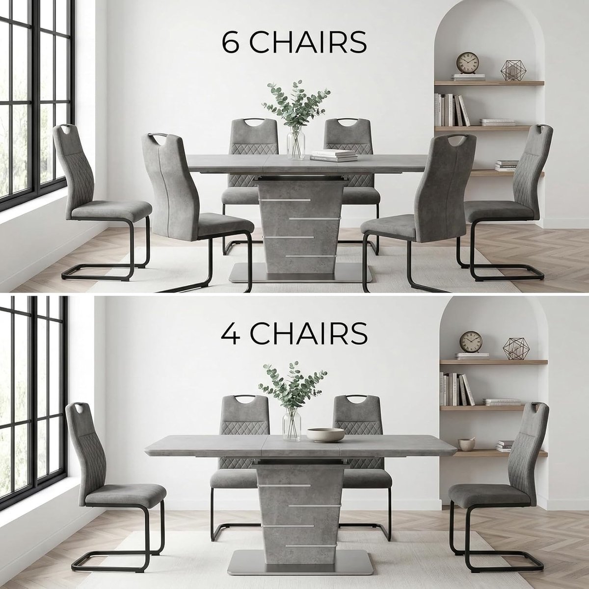 Uitschuifbare Eettafel Mason – Betonlook Grijs & Modern Industrieel