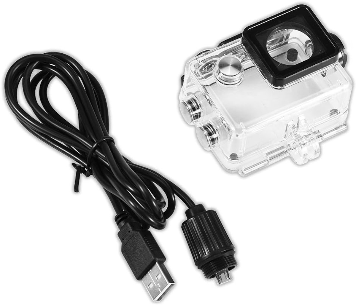 Waterdichte Behuizing met USB Oplaadkabel voor Actiecamera's