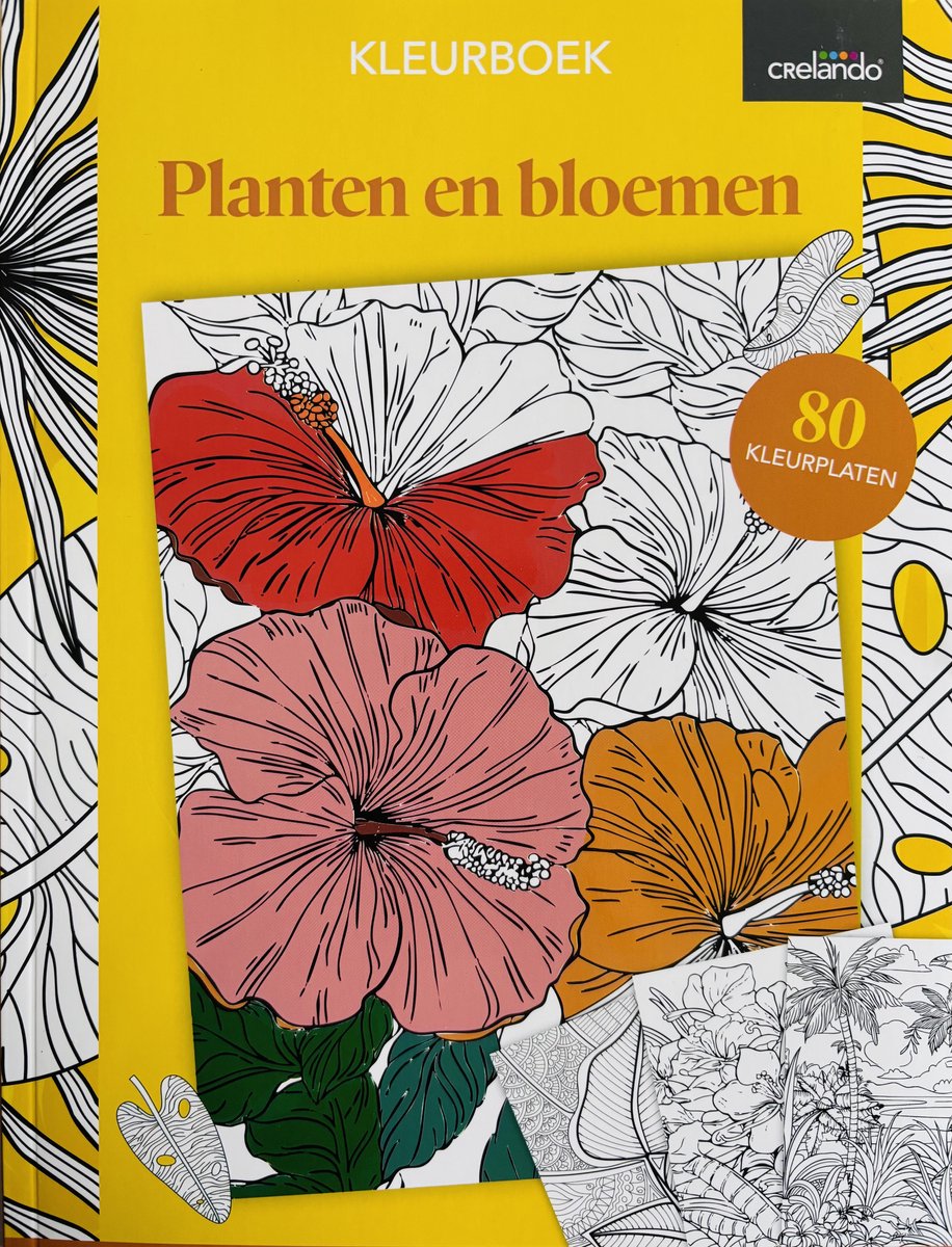 Crelando - Kleurboek ''Planten en bloemen'' - Kleurboek voor volwassenen - 80 Pagina's - Kleurboek wereld - Kleurboek voor volwassen