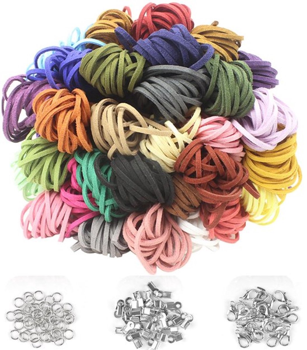 Leren Band 10m x 3mm Leren Band voor Kettingen, Leren Koord met Sluiting, Ambachten, Leren Bands, Faux Suede Koord, Leren Band, Ketting voor DIY Armband, Ketting, Sieraden, Ambachten