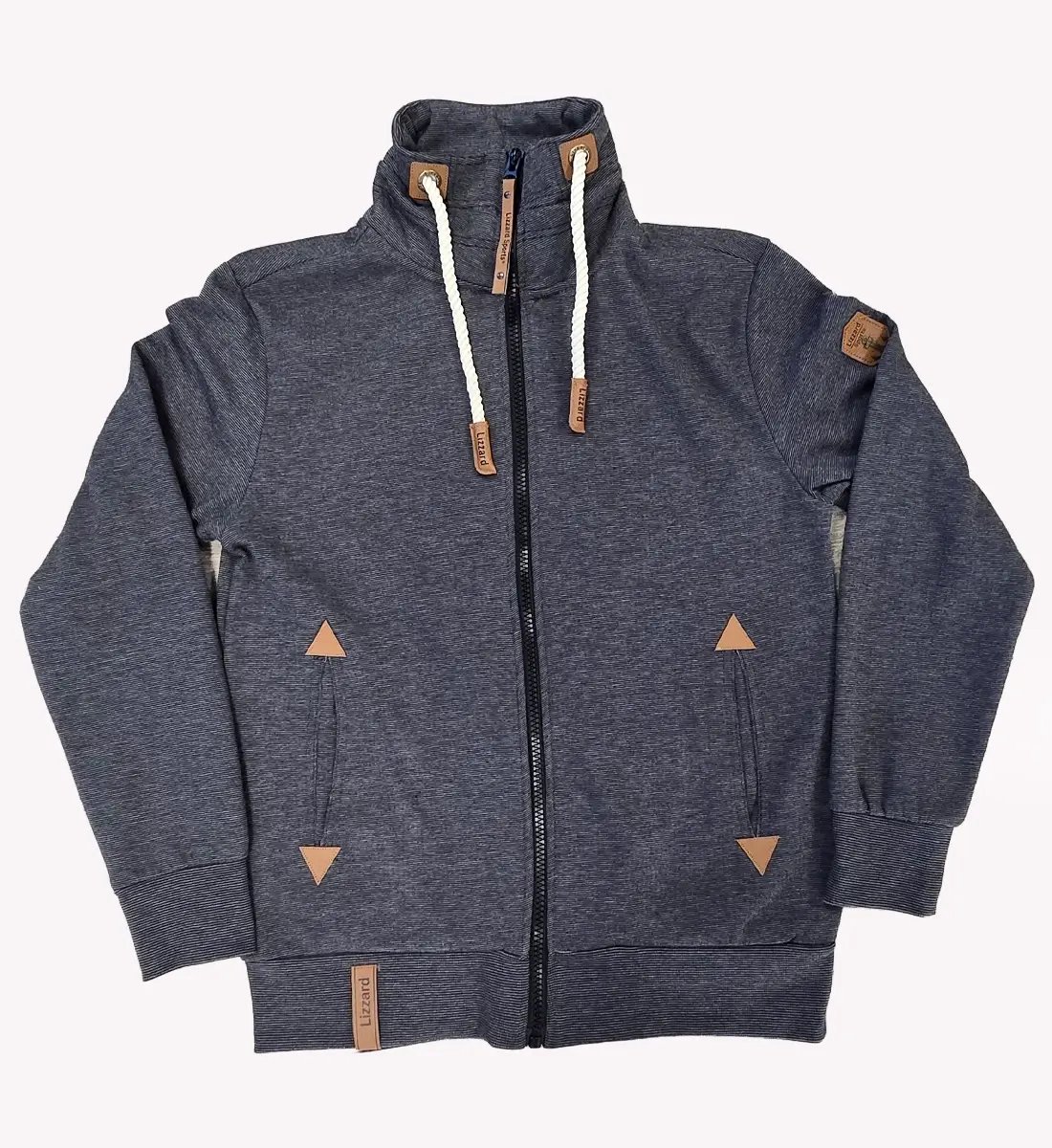 Lizzard Sports Heren Sweatvest Milans – Heren Sweater met Rits en Opstaande Kraag – Zomer Sweater Heren Marineblauw