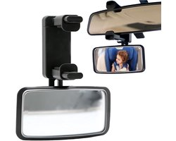 Baby Spiegel Auto - Achterbank Spiegel - Baby In De Gaten Houden - Onbreekbaar Materiaal - 360 Graden Draaibaar - Zwart