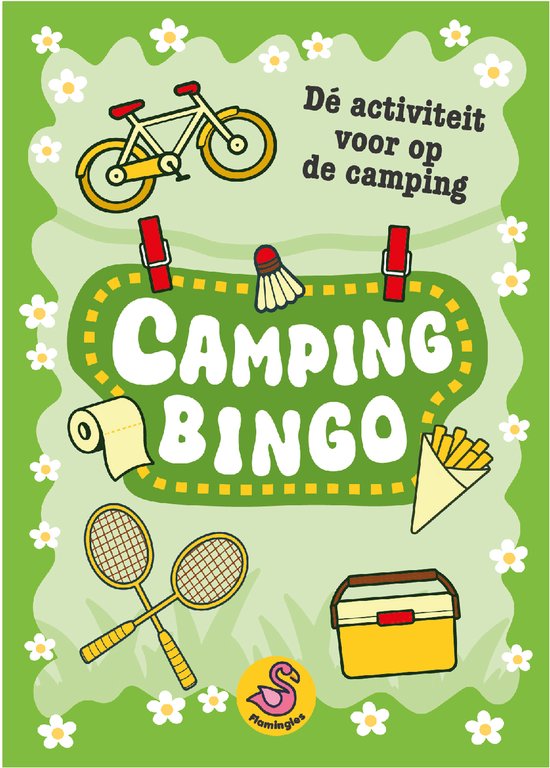 Flamingles Camping Bingo - Spelletje voor Volwassenen – Grappig Kaartspel – Zomeractiviteit – Cadeau voor Vrienden / Vakantie / Camping