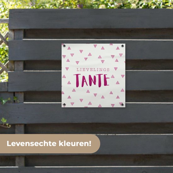 Posters de jardin Proverbes - 'Tante préférée' - Citations - 50x50 cm - Toile jardin - Affiche extérieure