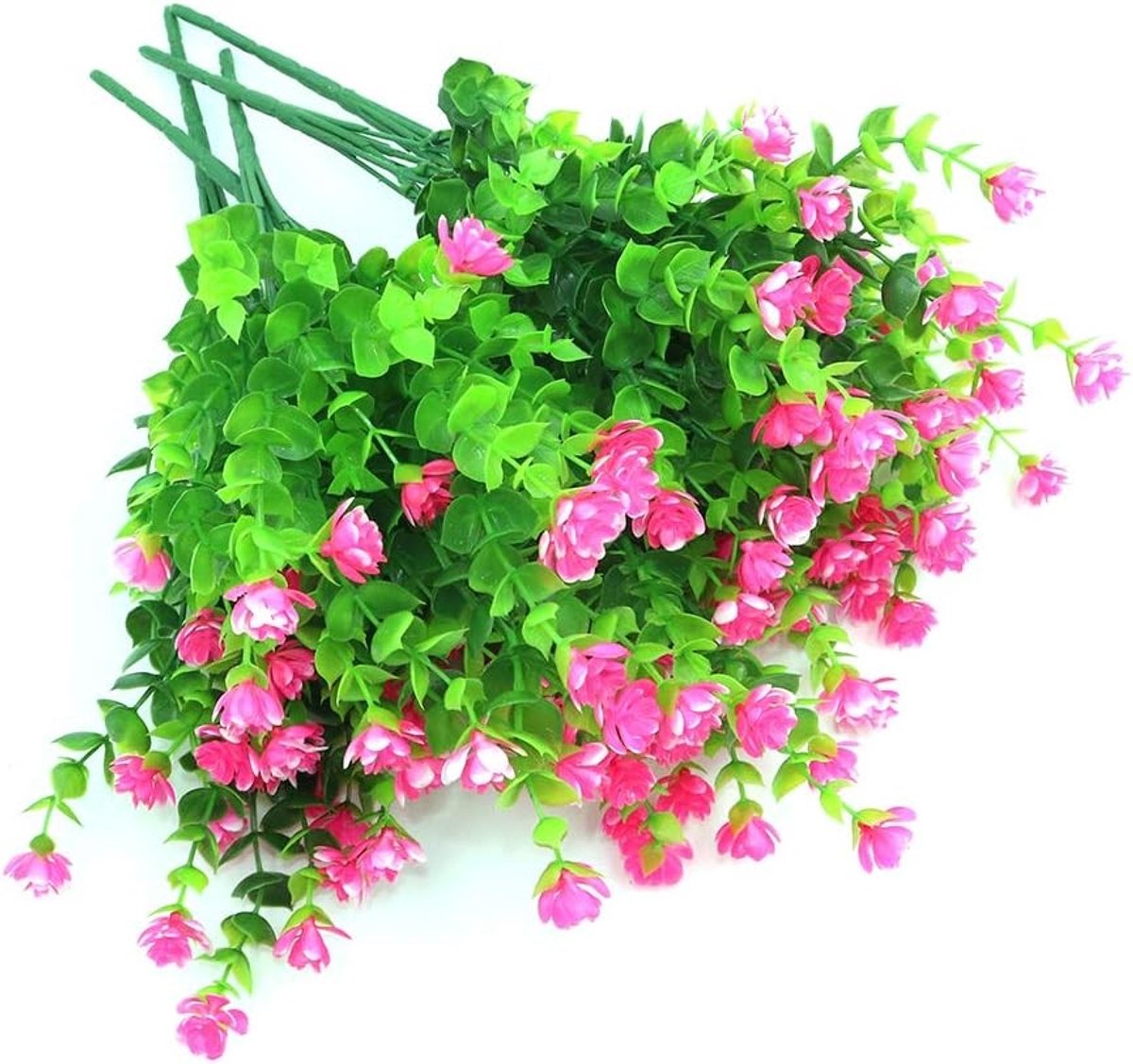 SPHProducts - Kunstbloem Eucalyptus - Kunstplant voor Vaas - Roze - Decoratie - Geschikt v