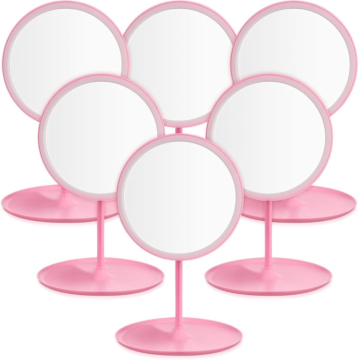 Make-up Spiegels - Cosmetica Spiegels - Spa Feestjes - Met Opbergplateau - 15 x 30 cm - Roze