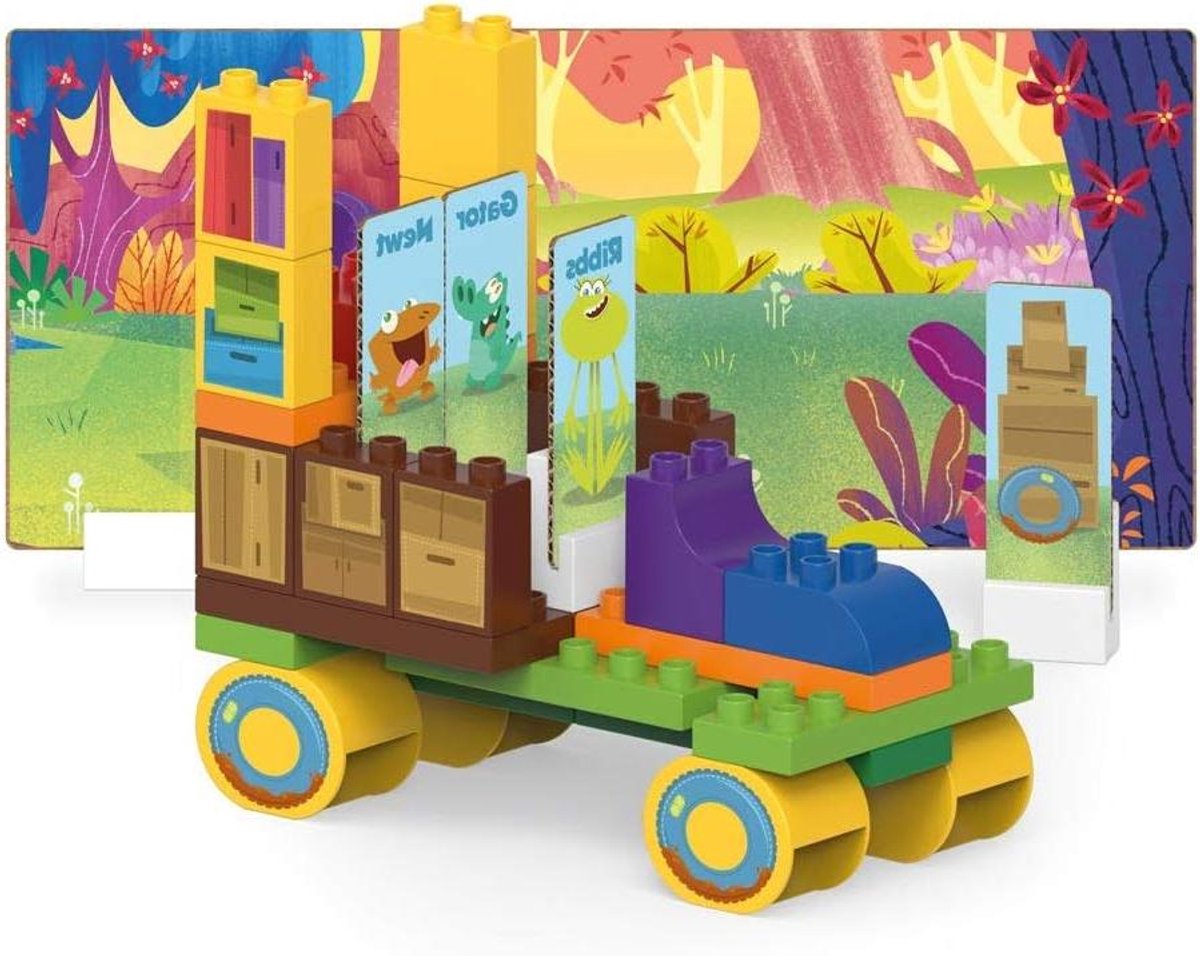 BiOBUDDi BB-0157 Swampies Swamp Truck, biologische bouwstenen om in te steken, compatibel met andere merken, gemaakt van biologisch kunststof, 35 klembouwstenen