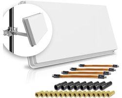 Selfsat H30D+ 1 TV Participants SAT Flat Antenna Flat + Professional Window Feeder Full HD 4 Teilnehmer 13533-022