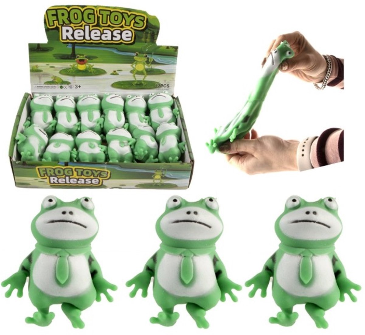 Stretchkikker zandgevuld groen speelgoed fidget stressbal.