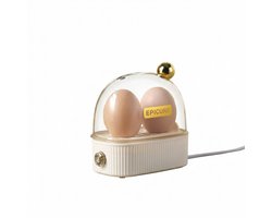 Eierkoker - Mini Elektrische Eierkoker - Eierkoker electrisch - Geschikt voor 2 eieren - Snel, Draagbaar & Automatische Uitschakeling - Voor Keuken & Studentenkamer - Wit