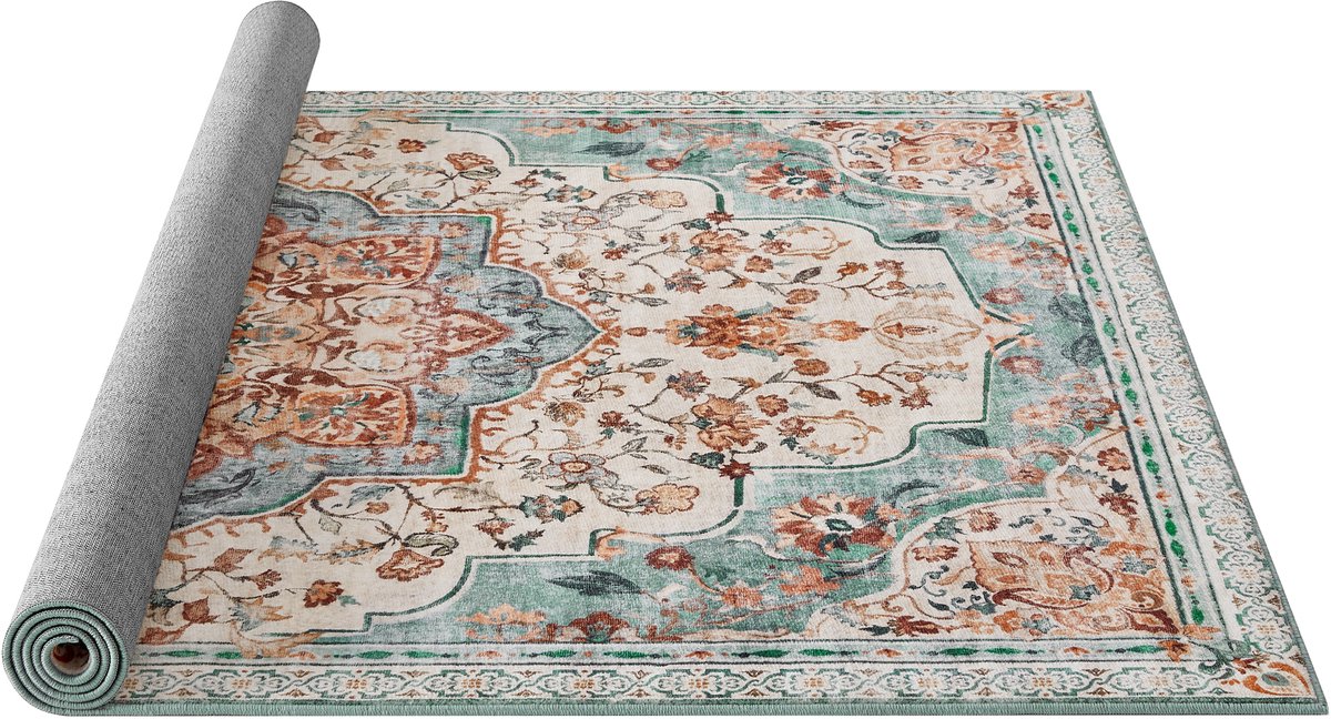 SONGMICS HOME - Tapijt - Vintage Vloerkleed - Wasbaar en Antislip - Voor Woonkamer Slaapkamer Keuken