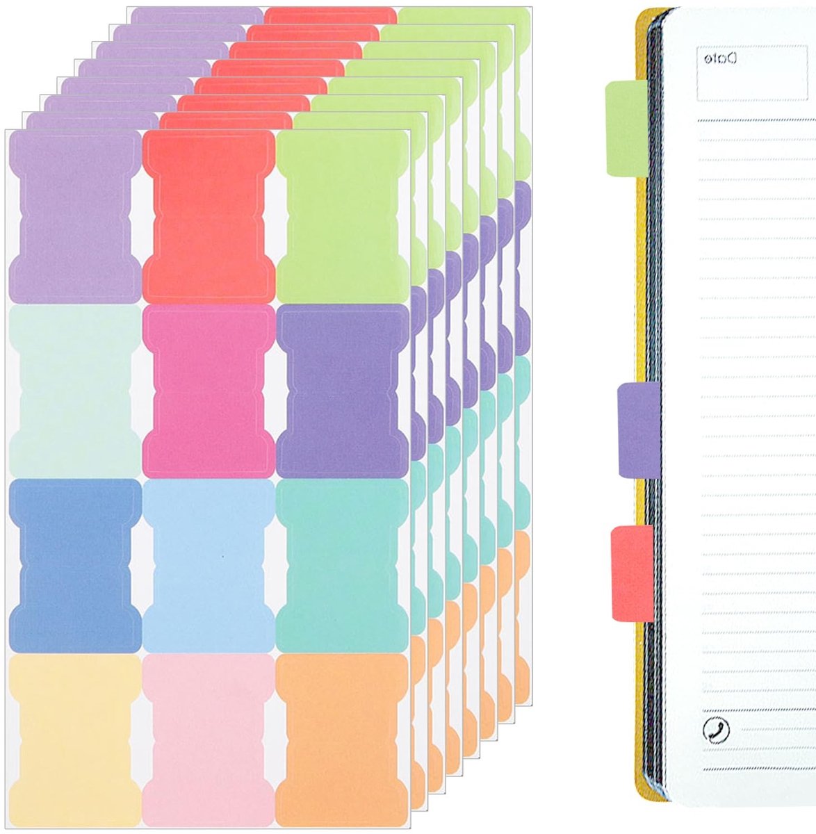 Allecto - Pcs Zelfklevende Index Tabs - Multicolour Sticky Notes voor Notebooks en Planners