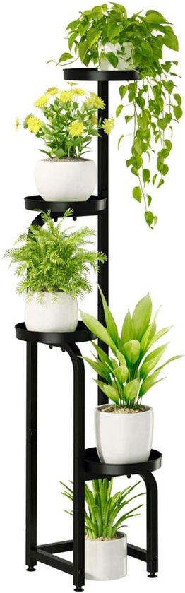 Plantentafel - Plantenrek voor Binnen en Buiten – Metalen Hoekrekken voor Meerdere Planten – Stevig Plantenrek met 4 Planken voor het Terras - De Tuin - Het Balkon en de Woonkamer