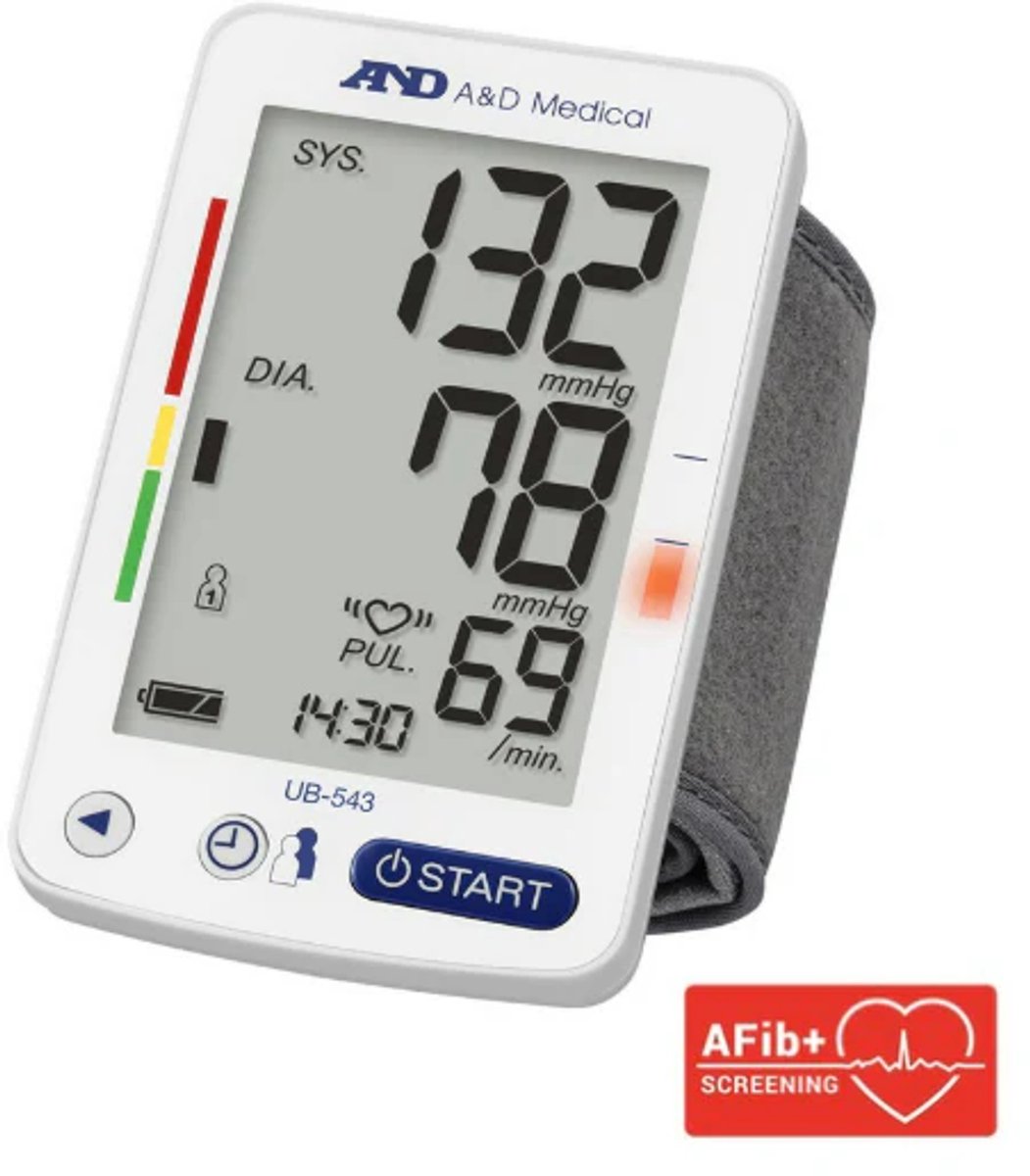 A&D Medical UB-543 - Bloeddrukmeter - POLS- Nauwkeurig, Compact & Klinisch Gevalideerd