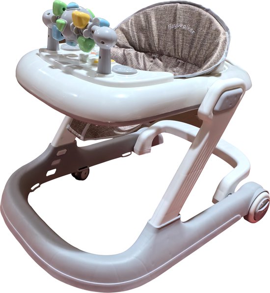Loopstoeltje Baby - Loopstoel - Baby Walker - Voor Jongens & Meisjes - Inclusief Speelset - Makkelijk in te klappen - In hoogte verstelbaar - Grijs