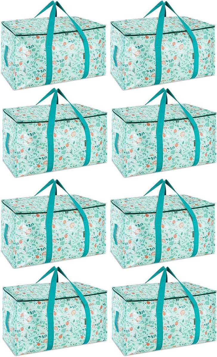 Verhuistassen Extra Groot - Opbergzakken Kleding - Verhuizen Opslaan - Versterkte Handgrepen - 8 Stuks - Lente Wandeling