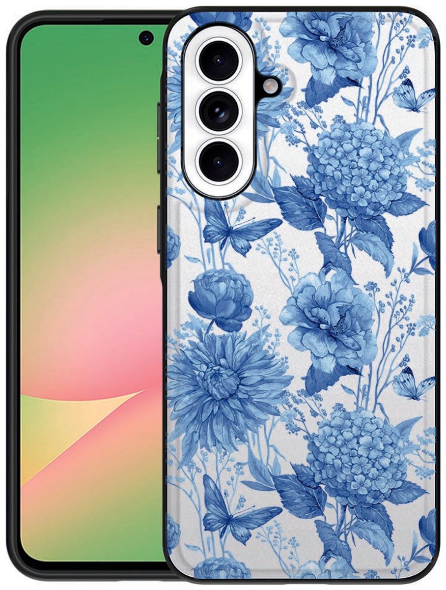Flowers Blue Back Cover Samsung Galaxy A57