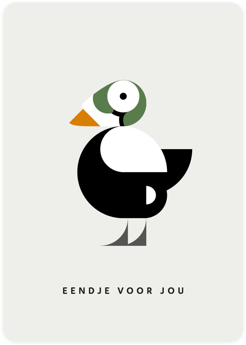 Eendje voor jou - 4x leuke kaarten om te versturen - kaartenset - kaart met Brileider - Eendje - vier kaarten met vogels