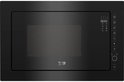Zwarte Beko inbouwmagnetron met glanzende deur, digitaal display en bedieningspaneel aan de rechterzijde.