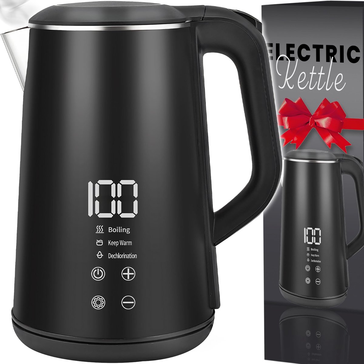 Retoo Elektrische Waterkoker 1.6L RVS - 1500W Met Temperatuurcontrole en LED Verlichting