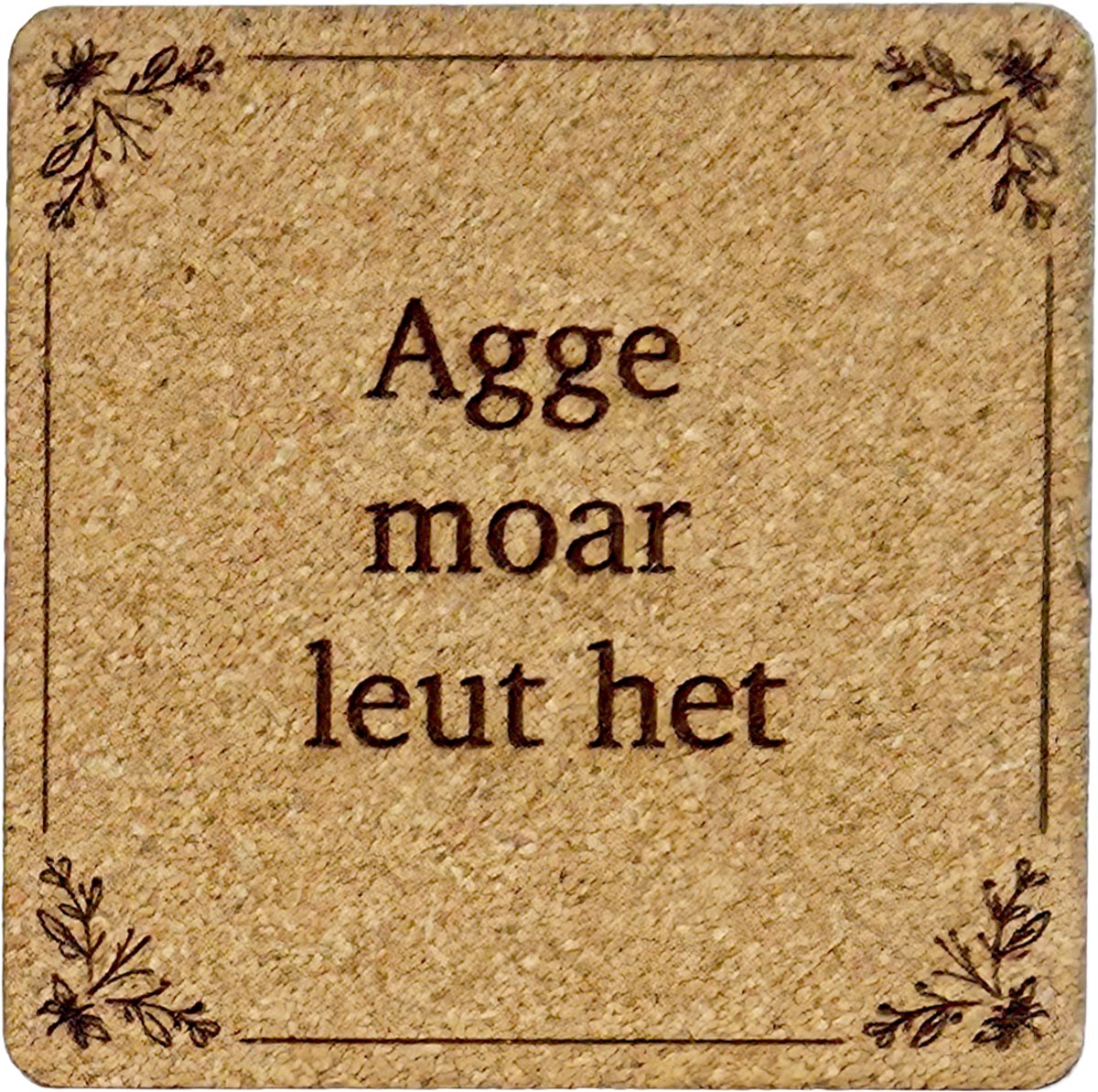 Kurken Onderzetter Leut - Glazen Onderzetters - Gegraveerd - Tilburgs