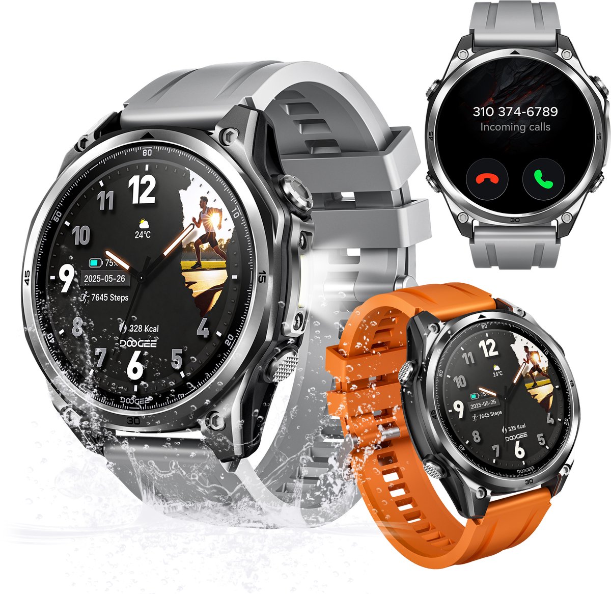 Anywise W1 Lite Smartwatch - Smartwatch Heren - Smartwatch Dames - 2026 Model - 1.43 HD AMOLED Touchscreen - Stappenteller - Hartslagmeter - Saturatiemeter (SpO2) - Bluetooth Oproepen - IOS & Android - Screenprotector - Titaniumkleur