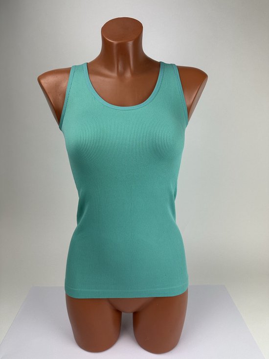 Marco Rossi - Dameshemd - Onderhemd - Dames Sporthemden - Tanktop - Brede Band - Singlet - Mintgroen - Maat 40/42 - L/XL