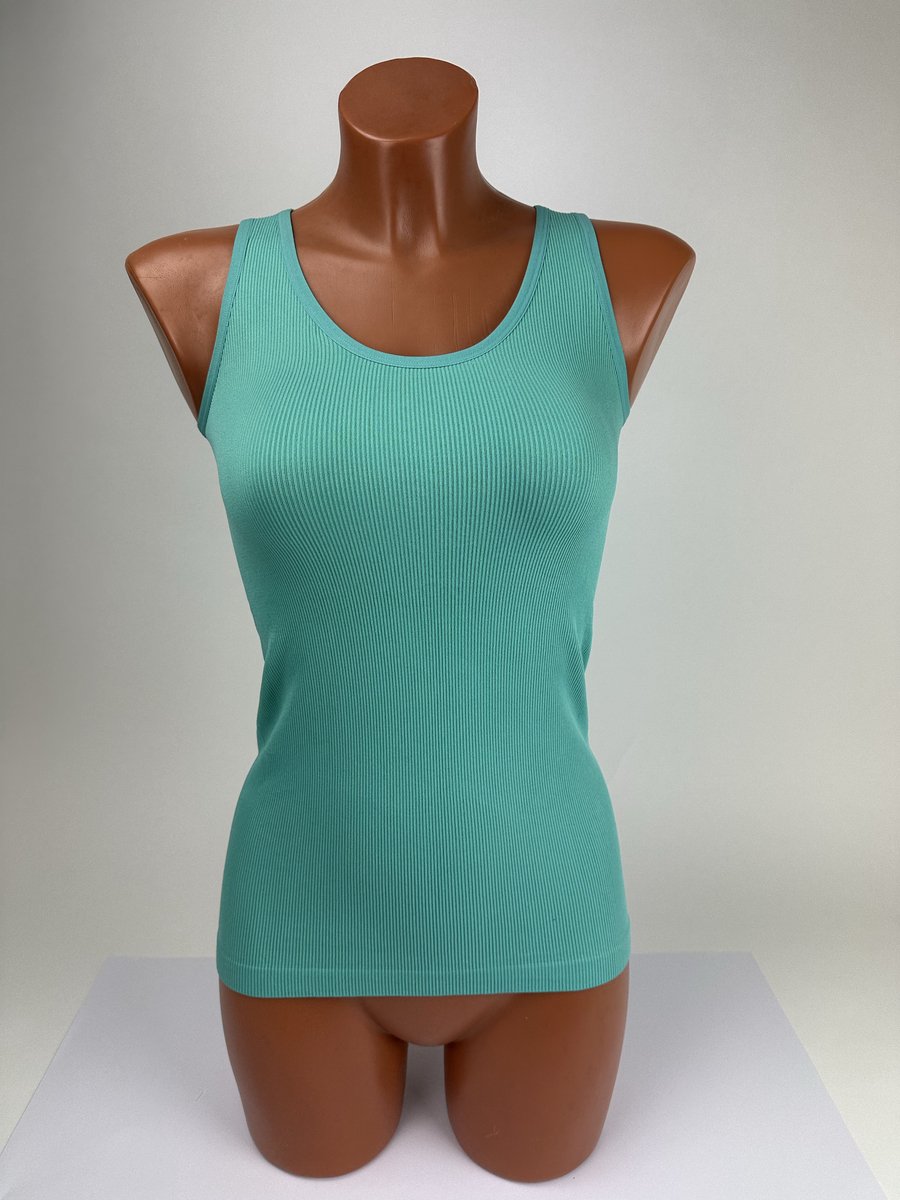Marco Rossi - Dameshemd - Onderhemd - Dames Sporthemden - Tanktop - Brede Band - Singlet - Mintgroen - Maat 40/42 - L/XL