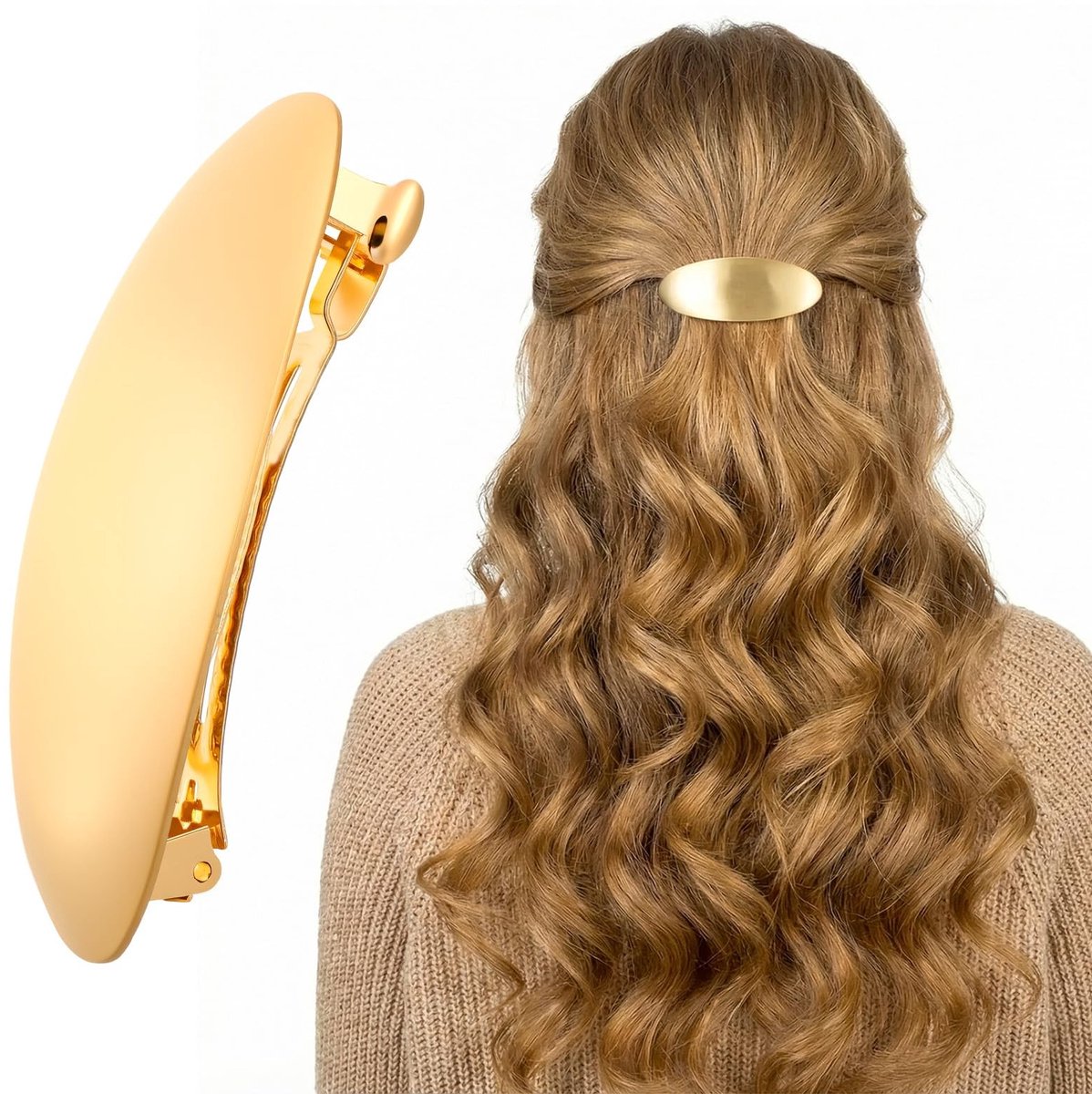 Gouden Franse Haarklem - Vintage Haarspeld voor Dames - Elegant en Duurzaam