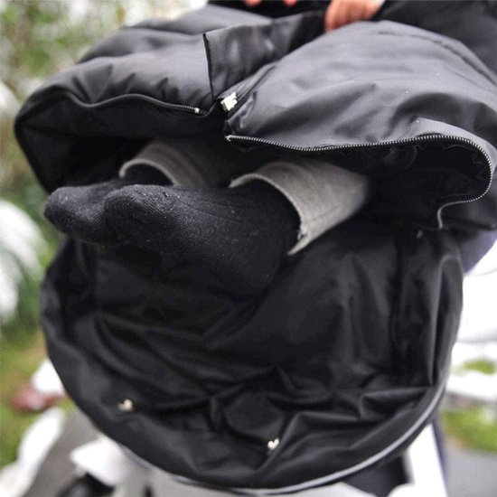 Kinderwagen Voetenzak - Bunting Bag - Buiten Wandelen - Drie Seizoenen Weerbestendig - Universele Pasvorm - Zwart — afbeelding 5