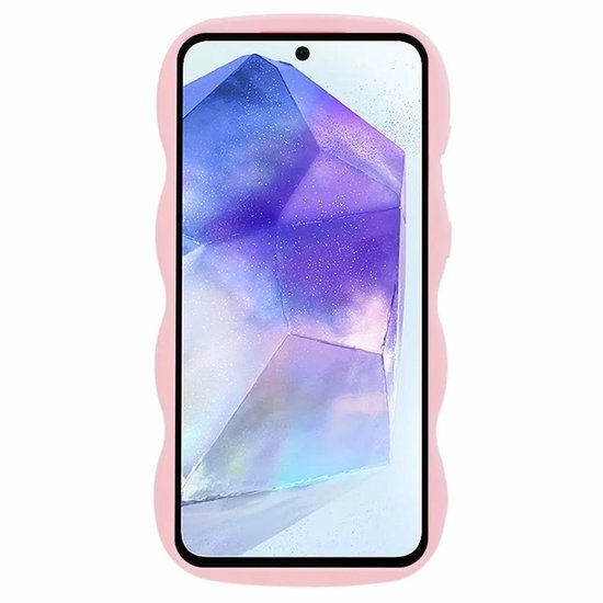 Étui adaptée pour Samsung Galaxy S24 FE - Coque arrière en silicone Phonesta Wavy - Rose