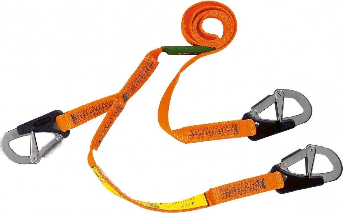 Veiligheidslijn Boot - Reddingslijn - Watersport Veiligheid - 3 Karabiners - 2 Meter - Oranje