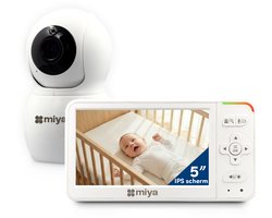 Miya M53 Babyfoon met camera - Op afstand bestuurbaar - 5 inch IPS scherm - Baby monitor