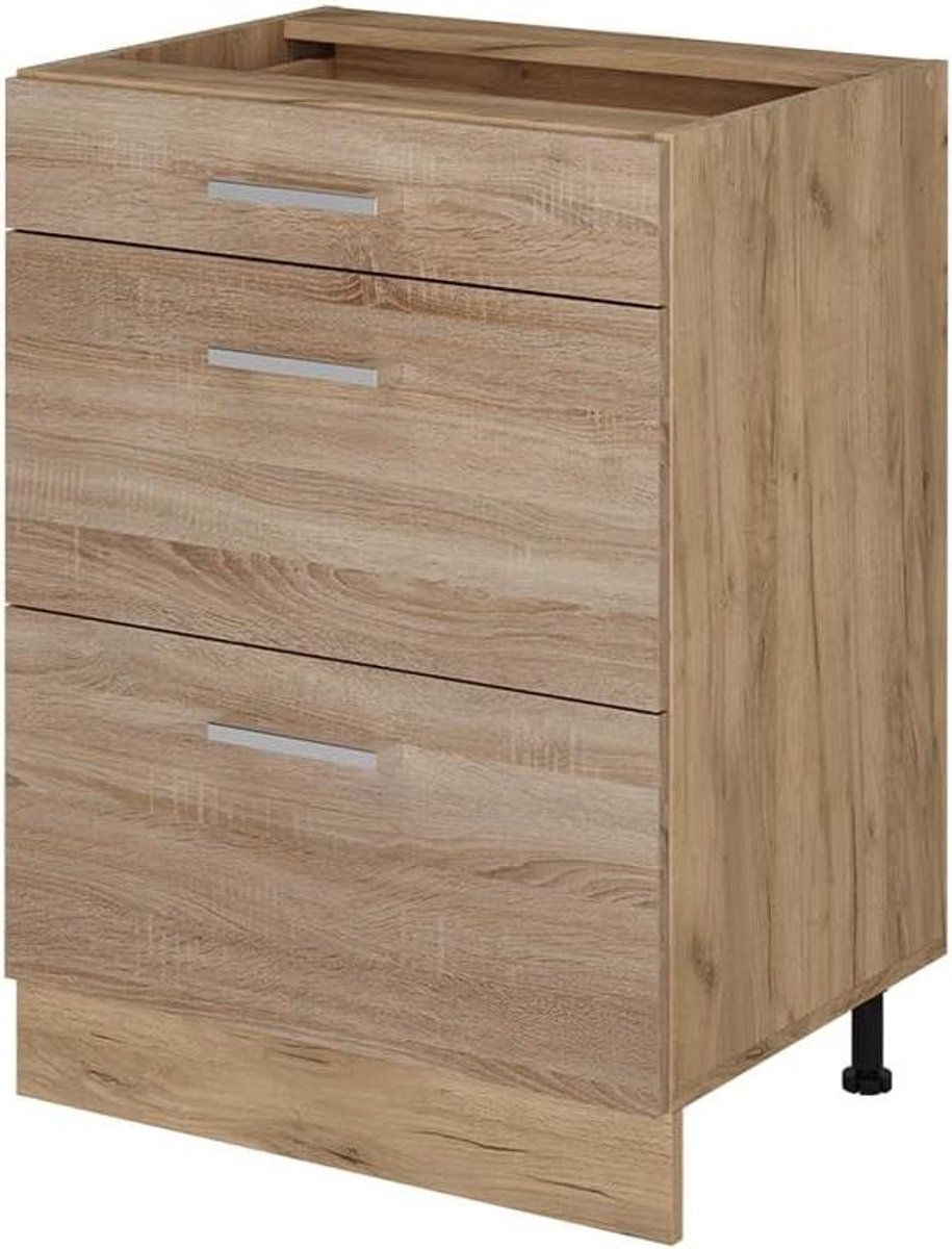 Keukenonderkast met laden - Ladekast Keuken - Keuken Opbergen - Modulair Systeem - 60 cm B