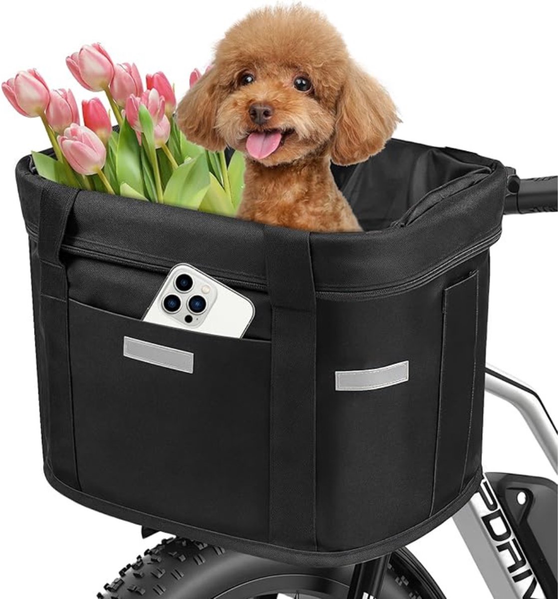 RWB® Hondenfietsmand - Fietsmand - Hondenfietskar - Zwart - 25cm x 22cm x 25cm