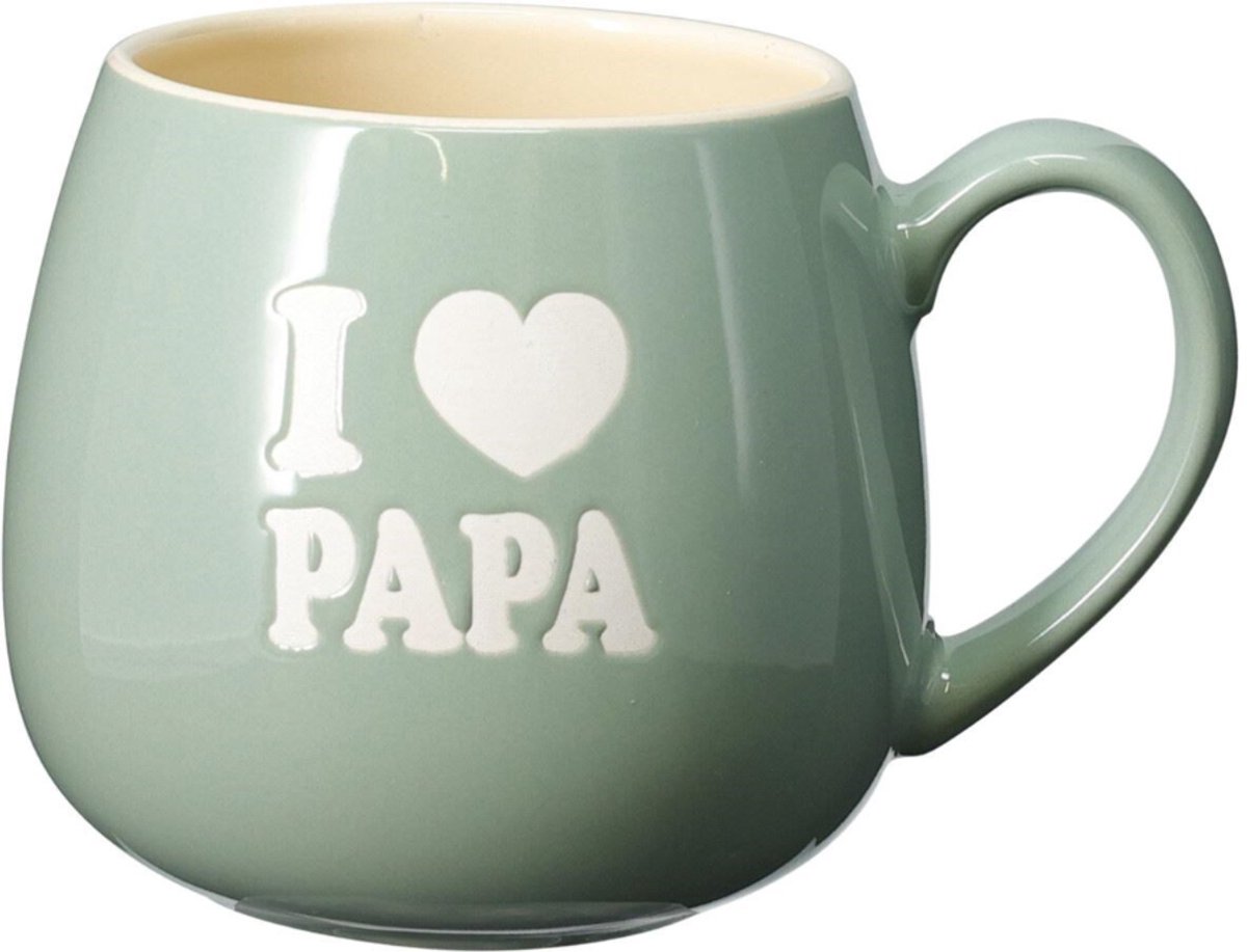 Home & Styling Mok For Dad - I Love Papa - 440ml - Groen