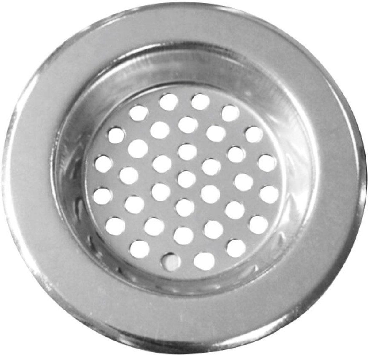 Gootsteen zeef - Afvoerputje - Zeefje - Haarfilter - Haarvanger - Anti haar stop - Putje - Bad / douche / wasbak / wastafel - Drain hair catcher - Korf plug - 7cm - Metaal - Jonyx