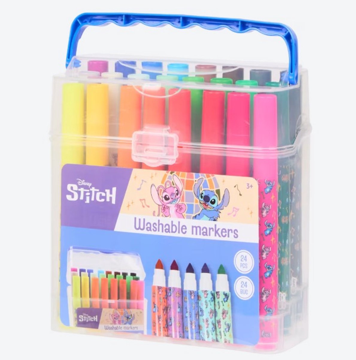 Disney Stitch Uitwasbare Markers 24 stuks in koffertje