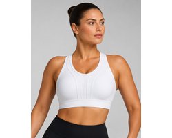 High Support Sportbeha Draadloos 3XL - Racerback Sport BH met Voorgevormde Cups - Ademende Fitness Beha voor Hardlopen, Yoga en Workout - Mesh Paneel en Haaksluiting - Maat 3XL