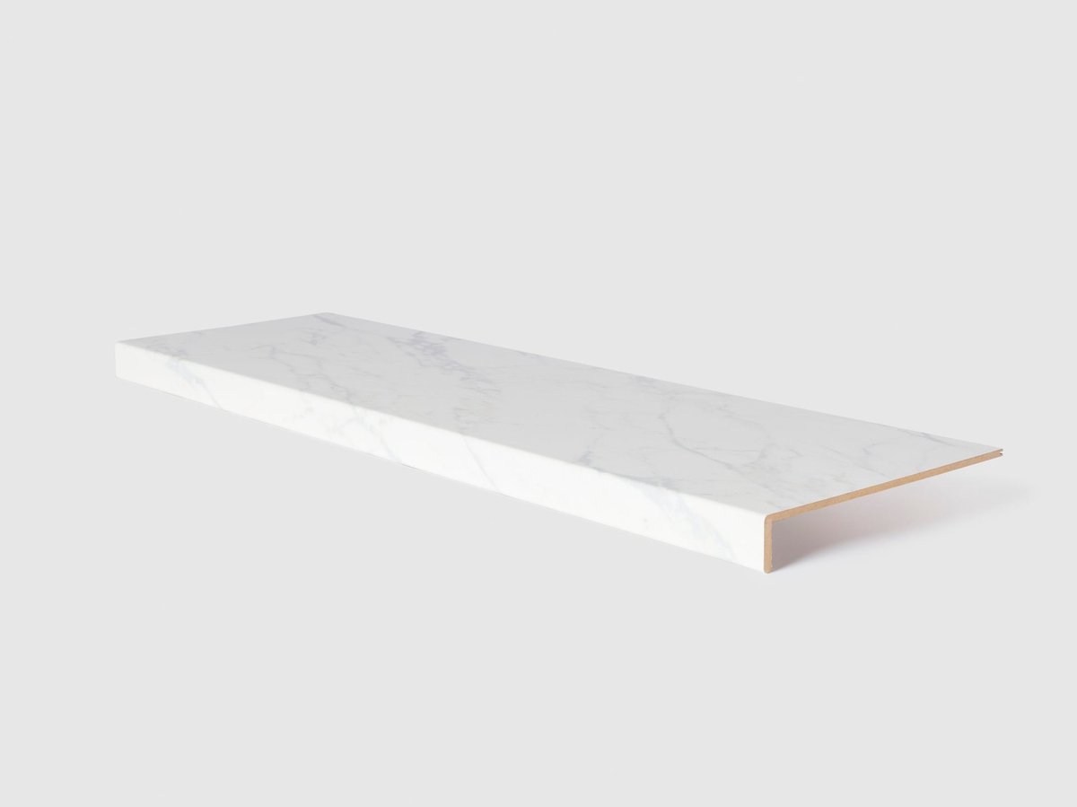 Traprenovatie overzettrede met neus - Laminaat - White Marble - 100 x 30 cm
