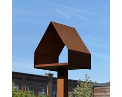 Vogelvoederhuisje KOV - CORTENSTAAL - Excl. PAAL
