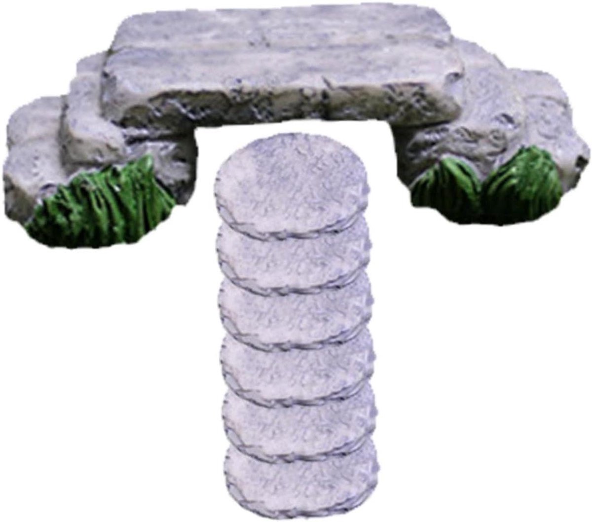 Mini Paddenstoel Brug - Tuin Decoratie - Landschap Creëren - Hars Materiaal - 6 cm - Zoals Getoond