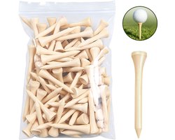 Professionele houten golftees (verpakking van 100) — Verkrijgbaar in diverse kleuren en maten — Hoge golftees — Vermindert zijspin en wrijving — Houten tee-houders — Tee-pegs