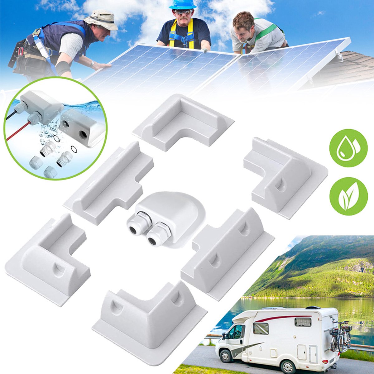 Montagebeugels Voor Zonnepanelen - Abs Hoekbeugel Set - 7 Stuks - Boren Niet Nodig - Veel Gebruikt Op Daken Van Campers Caravan Voertuigen Schuurtjes Garages En Bootdekken - Wit